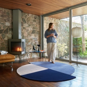 Στρογγυλό Χαλί Mia Segment Μπλε 200x200 cm, Flair Rugs