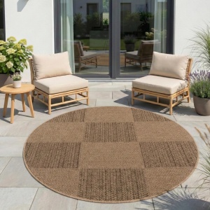 Στρογγυλό Χαλί Timber V5 Μπεζ 80x80 cm
