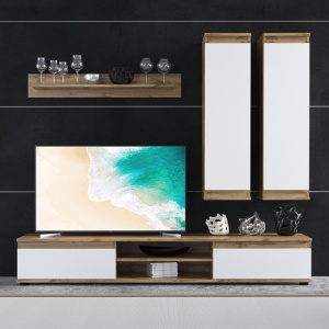 Σύνθεση TV Sandro, Δρυς, 175x37x160 cm - Img 3