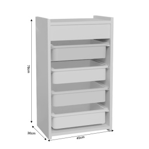 Συρταριέρα Toily με καλάθια λευκή μελαμίνη 45x30x78 cm - Img 6