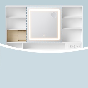 Τουαλέτα μακιγιάζ Vasagle Λευκό 110x40x141.5 cm - Img 7