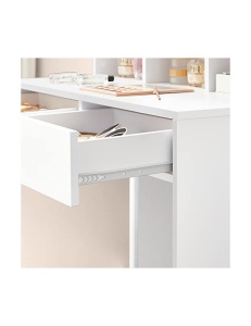 Τουαλέτα μακιγιάζ Vasagle, 9 φώτα, Λευκό, RDT120T10, 40x80x140 cm - Img 7