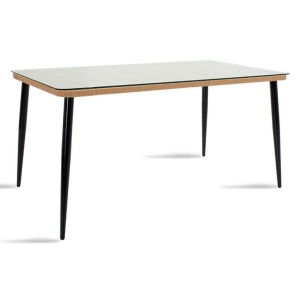 Τραπέζι κήπου Naoki Μαύρο-Φυσικό 160x90x78 cm