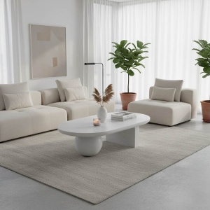 Τραπεζάκι σαλονιού Kane boho Λευκό 110x72x38 cm
