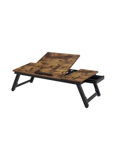 Τραπεζάκι laptop, Songmics, Ρουστίκ καφέ, 71 x 35 x 23 cm