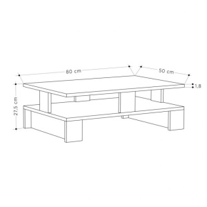 Τραπεζάκι σαλονιού Mansu Γκρι 80x50x27.5 cm - Img 5