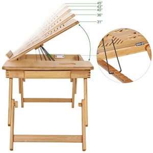 Τραπεζάκι laptop, Songmics, Φυσικό, 55x35x(21-29) cm - Img 4