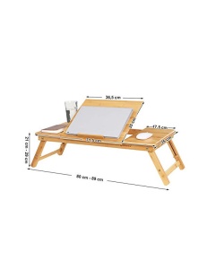 Τραπεζάκι laptop, Songmics, Φυσικό, LLD004, μπαμπού, 72 x 29 x 35 cm - Img 6