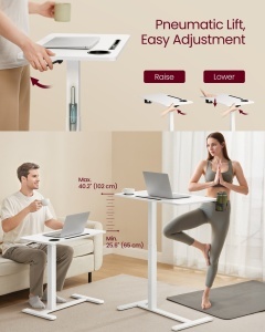 Τραπεζάκι laptop Vasagle Λευκό 70x40x102 cm - Img 3
