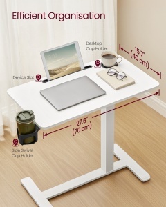 Τραπεζάκι laptop Vasagle Λευκό 70x40x102 cm - Img 5
