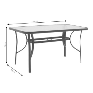 Τραπέζι κήπου Ensure Γκρι 140x80x70 cm - Img 5
