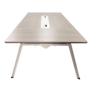 Τραπέζι συνεδριάσεων Armadi, Pako World, Γκρι-Λευκό, 240x120x75 cm - Img 4