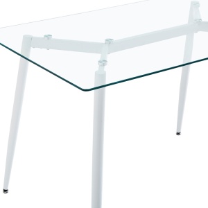 Τραπέζι τραπεζαρίας Quana, Pako World, γυαλί, πόδια albe, 120x70x75 cm - Img 5