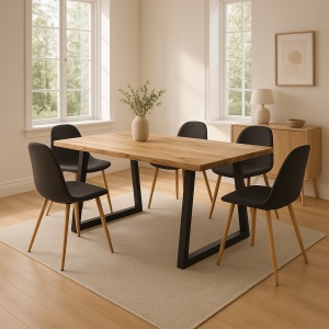 Τραπέζι Boho Miles, Pako World, ξύλο ακακίας πάχος 3.7 cm, Natural, 140x80x76 cm - Img 2