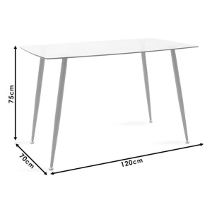 Τραπέζι Chloe Σκούρο Γκρι 120x70x75 cm - Img 5