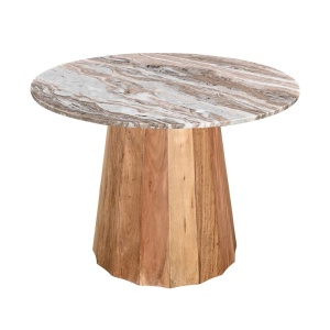 Τραπέζι Ezerdian boho Φυσικό 120x120x76 cm - Img 2