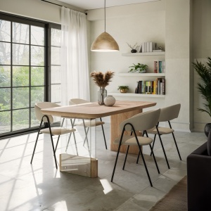 Τραπέζι Faghan Καφέ MDF 180x90x76 cm - Img 2