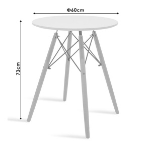 Τραπέζι Julita MDF Μαύρο και ξύλο από οξιά Φυσικό 60x60x73 cm - Img 4