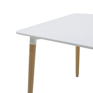 Τραπέζι Natali MDF επιφάνεια Λευκό πόδια naturale 80x80x73 cm - Img 3