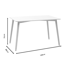 Τραπέζι Natali MDF Λευκό με πόδια naturale 120x80x76 cm - Img 6
