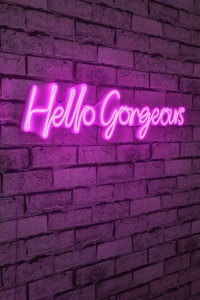 Φωτεινή Διακόσμηση Τοίχου LED Hello Gorgeous Ροζ 74x17x2 cm - Img 2