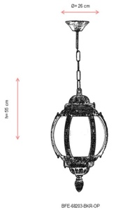 Φωτιστικό οροφής de εξωτερικού χώρου BFE-68203-BKR-OP Καφέ - Img 3