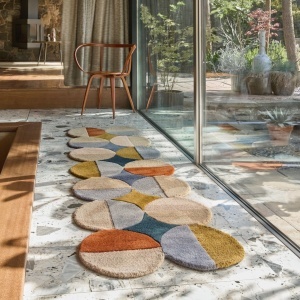 Χαλί διάδρομος Mia Ellipse Μπλε, Κεραμιδί 80x230 cm, Flair Rugs