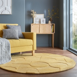 Χαλί Gigi Κίτρινο Ochre 160X160 cm, rotund, Flair Rugs