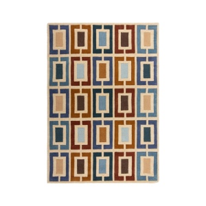 Χαλί Illusion Retro Blocks Μπλε 160X230 cm, Flair Rugs - Img 2