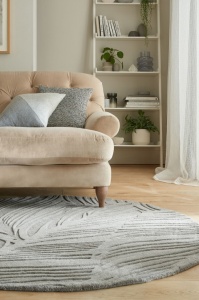 Χαλί Lino Leaf Γκρι 160X160 cm, rotund, Flair Rugs