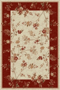 Χαλί Modern, Lotos 551, Κρεμ / Κόκκινο, 80x150 cm, 1800 gr/mp,