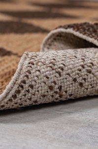 Χαλί διάδρομος Effie Diamond Jute Σκούρο καφέ 80x230 cm, Flair Rugs - Img 4