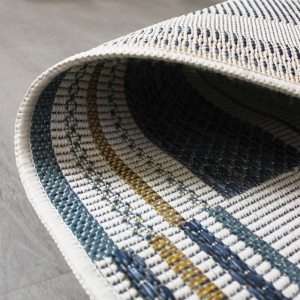 Χαλί Διαδρόμου Rosco Geo Outdoor Μπλε 80x230 cm, Flair Rugs - Img 2