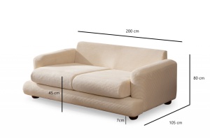 2θέσιος καναπές Lamia Κρεμ 205x85 cm - Img 7
