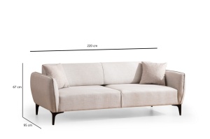 3θέσιος καναπές Belissimo Μπεζ 220x67x95 cm - Img 8