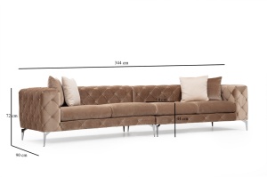 4θέσιος καναπές Como Κρεμ 344x90x72 cm - Img 11