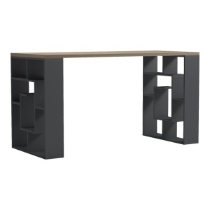Birou cu raft, Labirent, Sonoma, 60x140x75 cm - Img 2
