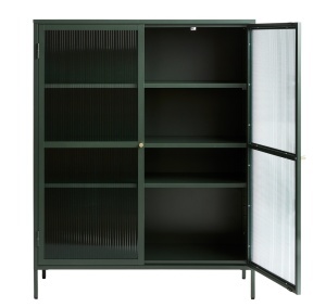 Cabinet cu vitrina BRONCO, Verde, 40x140x111 cm