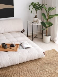 Canapea extensibilă cu 2 locuri Fold Alb 120x79x75 cm - Img 5