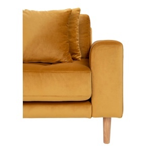 Canapea lounge Lido, Galben mustar, 92x290x76 cm