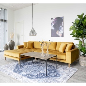 Canapea lounge Lido, Galben mustar, 92x290x76 cm - Img 3