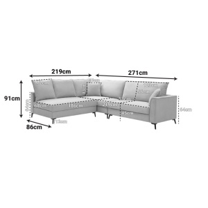 Canapea reversibila Almy, Antracit, 271x219x91 cm - Img 7