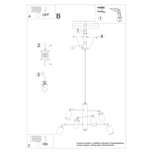 Candelabru Lemmi Negru 77x77x125 cm - Img 6