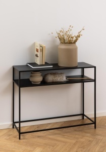 Consola Newcastle, Negru, 79x100x35 cm - Img 4
