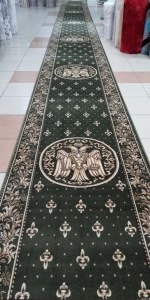 Covor biserica Traversa, Lotos, Verde, 60x2300 cm, Delta Model Bisericesc - Img 3