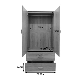 Dulap haine cu 2 usi si sertare Lego Alb 80x42x180 cm - Img 6