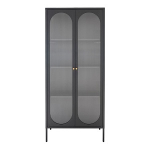 Dulap vitrina Adelaide, Negru, 35x80x180 cm - Img 5
