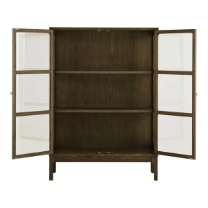 Dulap vitrina Zamora, Maro inchis, 90x40x126 cm