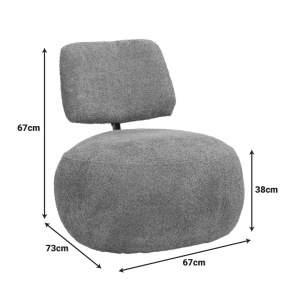 Fotoliu, Stonie, Antracit, 73x67x67 cm - Img 5