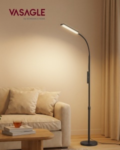 Lampa de podea Island, Negru, 22x22x175 cm